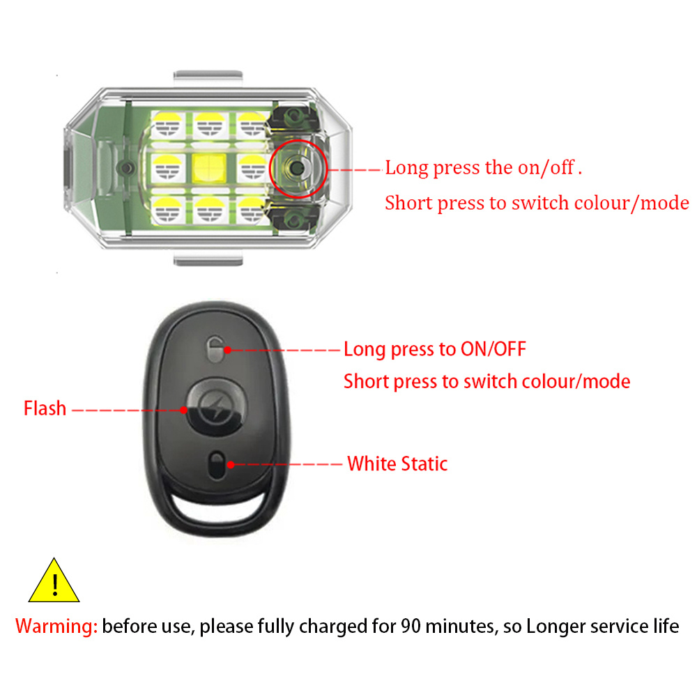 2PCS/4PCS Wireless LED Drone S - Drone Strobe Light incelemesi ve fiyatı