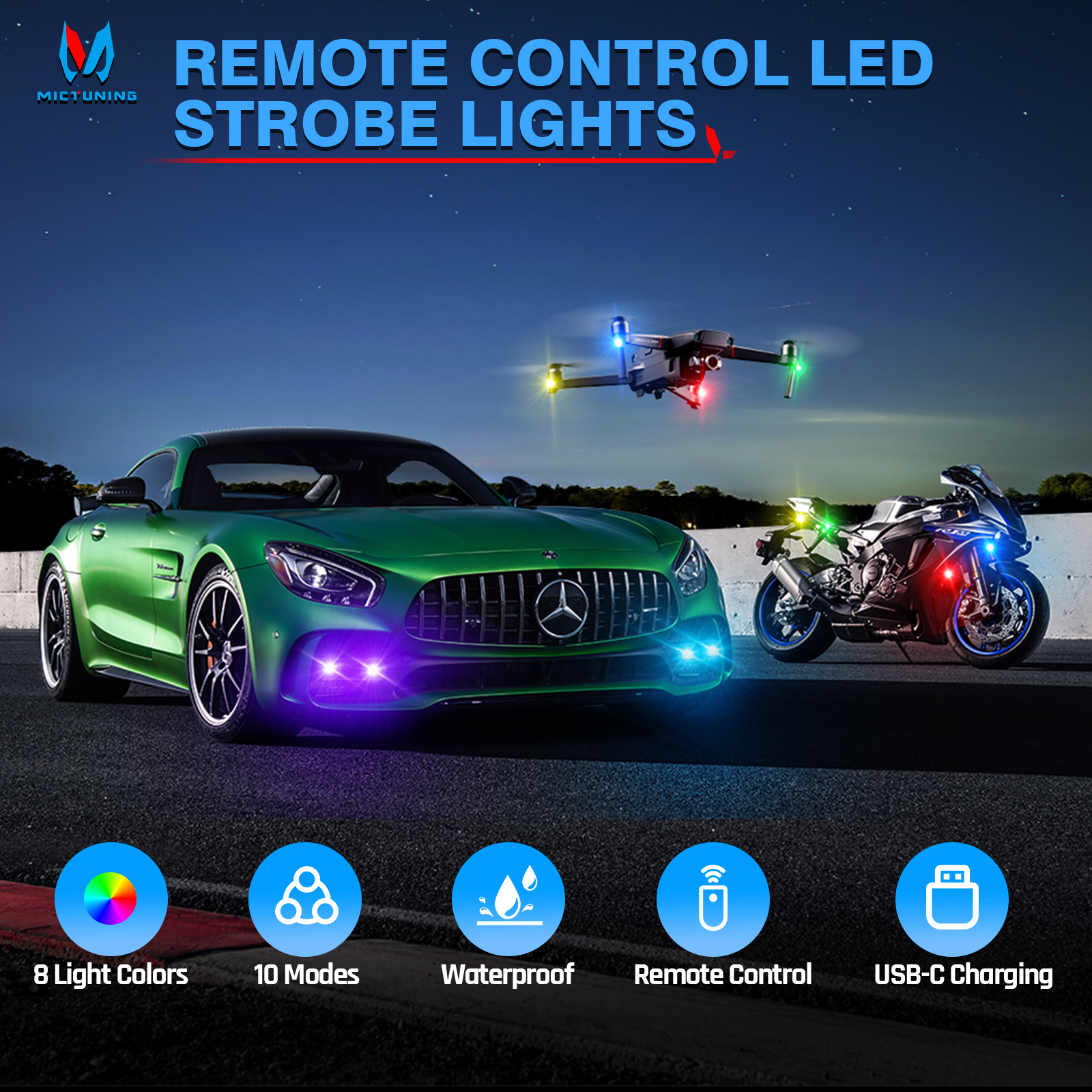 MICTUNING Wireless LED Strobe  - Drone Strobe Light incelemesi ve fiyatı