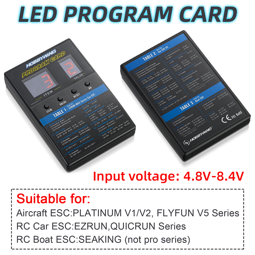 HOBBYWING Program Card LCD/LED - Drone Beacon Light incelemesi ve fiyatı